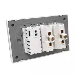 Imagem do Tomada para Parede Universal com Entrada USB Com 2 Tomada Energia 10A e Módulo Carregador USB de Celular