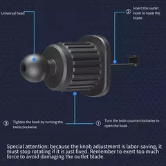 Suporte Veicular Para Celular 360 ° Giratório Universal Multifuncional Ventilacao Ar JE-12