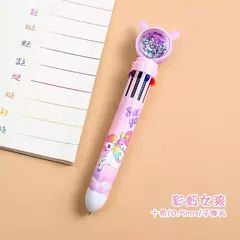 10 Cores Caneta Esferográfica Astronauta Kawaii Cartoon Urso Unicórnio Coelho Borboleta Press-type Color Pen Stationery
