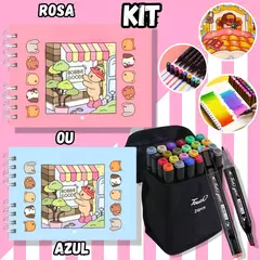 Kit Livro De Colorir Bobbie Goods Capa Dura 60 Páginas + Canetinhas Ponta Dupla Marca Texto 24 Cores - comprar online