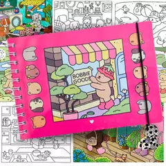 Livro Colorir Bobbie Goods Rosa Azul Caderno Pintar Desenhos Espiral 48 Paginas Folhas Capa Dura Flexível - comprar online