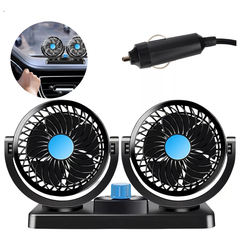 VENTILADOR MINI DUPLO CARRO CAMINHÃO AUTOMOTIVO PORTATIL 12CM VOLTAGEM 12V