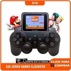 Vídeo Game Console Controle Gamepad Digital Game Player S10 Portatil 520 Jogos Mario Tela 2.4" Dual - comprar online
