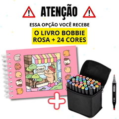 Kit Canetinhas + Livro De Colorir Capa Dura Stitch Bobbie Goods Princess Hello Kitty desenhos A5 - loja online