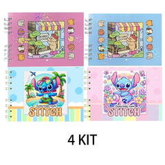 Imagem do Livro de Colorir Stitch Rosa 50 Folhas Caderno de Desenho Holográfico Capa Dura