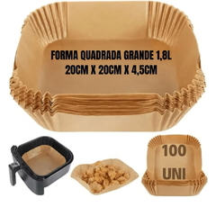 Kit 100 Forma 20X20CM Quadrada e Redonda De Airfryer Descartável Antiaderente De Papel Cozinha - comprar online