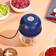 Imagem do Mini Processador Elétrico de Alimentos Portátil com 3 lâminas de aço inox USB 250 ml Bivolt