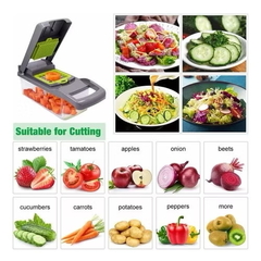 Cortador Multifuncional 16 Peças Fatiador De Verduras E Legumes Utensílio De Cozinha - Sua loja on-line Onlinemystore.com.br 
