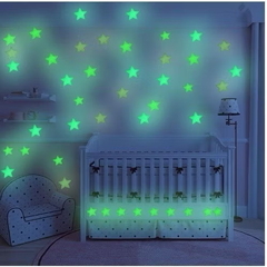Imagem do ￼300 Pçs Adesivo de Estrela Colorida que Brilha No Escuro / Adesivo Plástico Luminoso para Decoração de Casa
