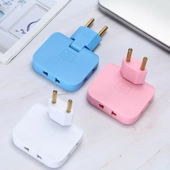 ￼Kit 3 Adaptador de tomada articulada dobrável jorge na internet