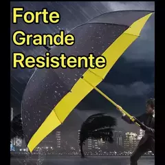Guarda Chuva Automático Preto Tecido Duplo Grande Reforçado Com Fibra De Vidro - loja online