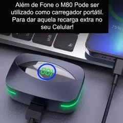 Fone De Ouvido e Carregador de Celular Portátil Bluetooth Sem Fio 5.3 Fone Estéreo - Sua loja on-line Onlinemystore.com.br 