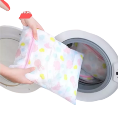 Kit 5 Sacos Lavar Roupas Roupa Íntima Tecido Delicado Papa Bolinha Máquina 30x40cm