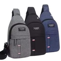Bolsa de ombro masculina anti-roubo com entrada para carregador usb