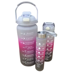 Squeeze Garrafa de Água 2L-900ML-300ML Com Adesivos transparente com canudo - comprar online