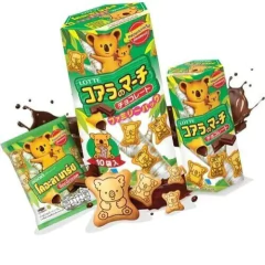 Biscoito Koala Lotte Sabores: Chocolate, Chocolate Branco, Morango, Manga