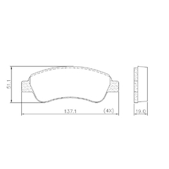 Pastilha de Freio Na39900 Xsara C4 1.6 16V 2.0 16V 00/13 Berlingo 96/11/ C3 12/ DS3 15/ 206 208 307 00/ Partner 96/11 Dianteira