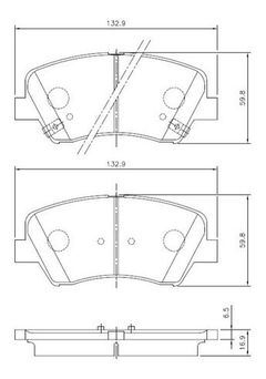 Pastilha de Freio FXP48750 Elantra 1.8 16V Veloster HB20 1.6 16V 12/ Santa Fé I30 13/ Cerato 1.6 16V 13/19 Dianteira Com Chapa Anti-Ruído