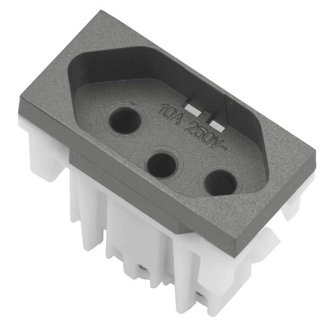 Módulo Interruptor Tomada 10A - Grafite - Alumbra