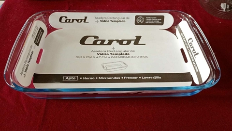 ASADERA VIDRIO TEMPLADO 39.2X23.6 CM CAROL