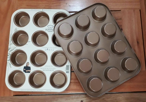 MOLDE X 12 MUFINS ANTIAD COBRE