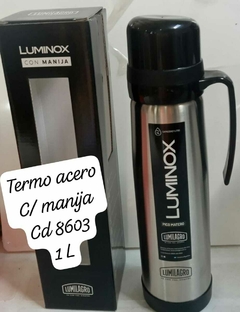 TERMO ACERO LUMINOX 1LT C/MANIJA - comprar online
