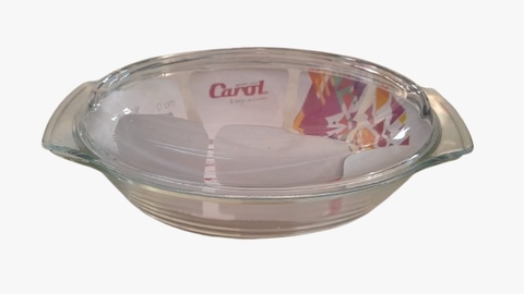 BOWL DE VIDRIO OVAL C/TAPA 28.5X17CM - comprar online