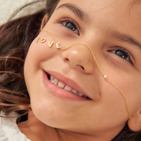 Colar Letra Ouro 18K