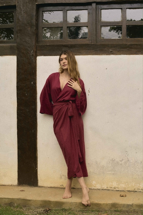 CONJUNTO | SAIA E KIMONO MALBEC