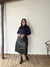 Saia Aline evasê - poliuretano - Preta - Closet da Ana