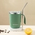 Worthbuy 18/8 caneca de água de aço inoxidável para café chá leite, à prova de vazamento com palha, drinkware de cozinha para crianças adultos