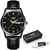 Relógio Luxo Quartz Watch Men Leather Strap Waterproof Business Casual Men - comprar online