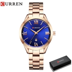 Curren clock de ouro das mulheres relógios senhoras pulseira de aço criativo d