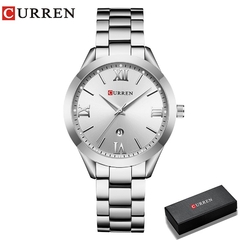 Curren clock de ouro das mulheres relógios senhoras pulseira de aço criativo d