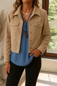 Jaqueta cotelê cropped G - comprar online