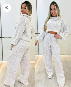 Conjunto tricot mousse gola boba cinza - comprar online