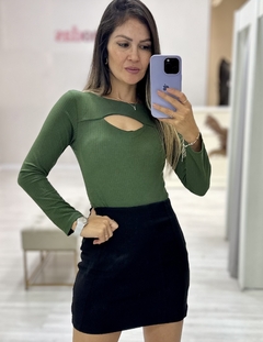 Body canelado verde