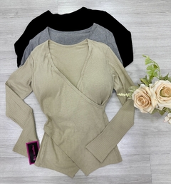 Blusa canelado bege - comprar online