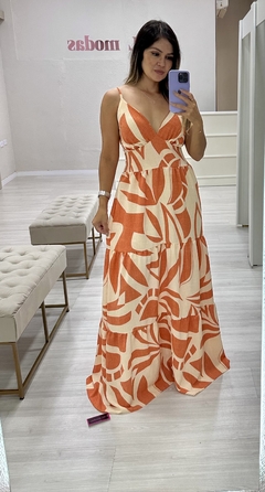 Vestido viscolinho terra cota - comprar online