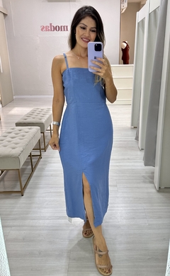 Vestido em alfaiataria marrant azul - comprar online