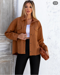 Jaqueta suede caramelo