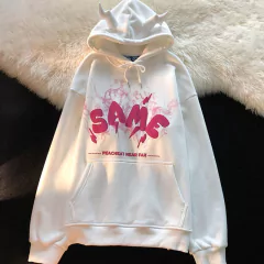 Camisolas femininas y2k anjo, orelhas, espuma grunge hoodies roupas góticas na internet