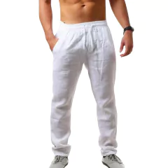 Imagem do Calça de algodão masculina, calça de algodão de secagem rápida, respirável
