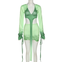 Conjunto de duas peças femininas ,saia indefinida fitas longas, hipster y2k sexy - comprar online