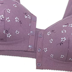 2021 novo sutiã de algodão feminino fio livre sutiãs fechamento frontal brale - dezzabella57