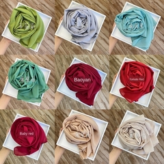 Lenço hijabs muçulmano da malásia, cachecol longo com pérolas e chiffon simples na internet