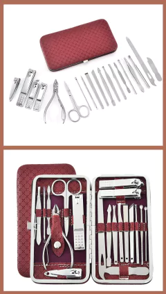 19 pçs/set Poda Nail Clippers, Corte Alicate ,Conjunto Único Nail Groove Pedicure