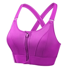 Sutiã frontal com zíper, plus size, esportes, à prova de choque, cruz, costas na internet