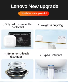 Original lenovo lp40 tws fones de ouvido sem fio bluetooth toque esportivo - loja online