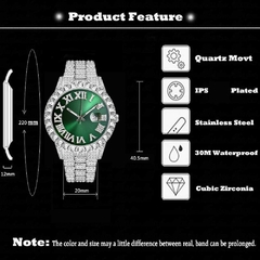 relógio masculino marca de luxo completo diamante - loja online
